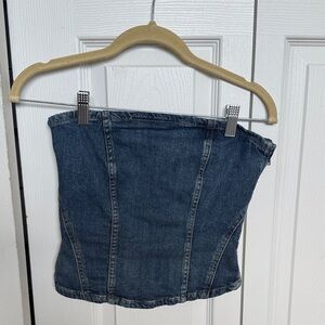 Zara Denim Blue Corset Top